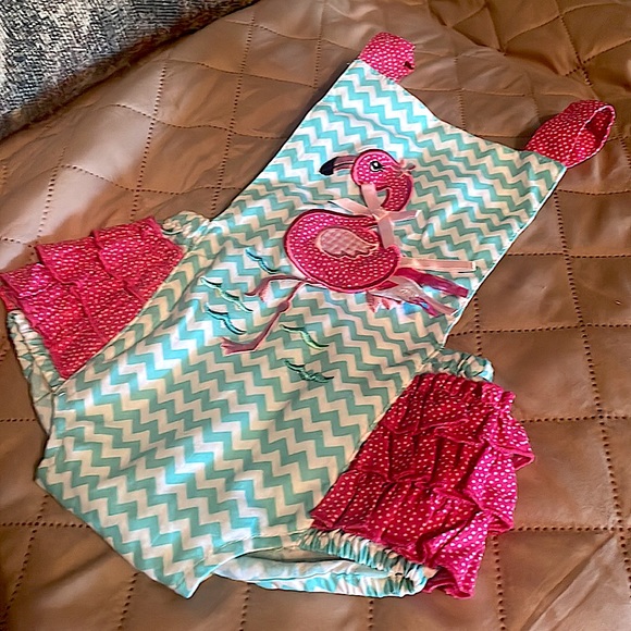 Indigo Souls (Kids) NWT 3mos flamingo bathing suit - Picture 2 of 8